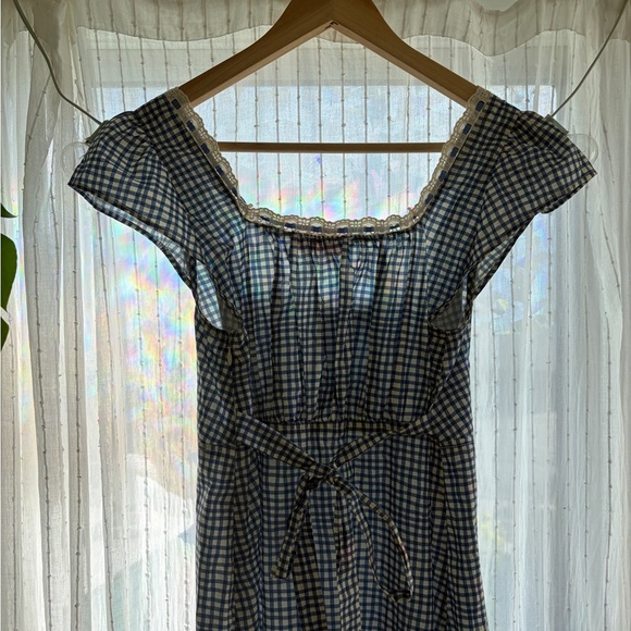 RIXO Navy and White Checkered Midi Dress - Picture 3 of 5